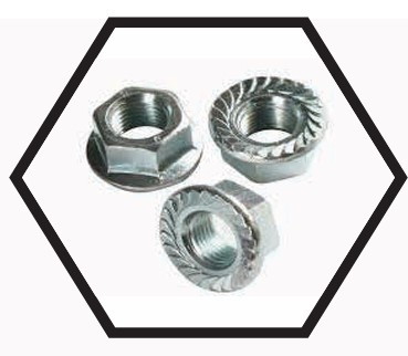 Flange Nuts – Serrated and Plain Flange Hex Nuts for Even Load Distribution on Joints in Automotive, Machinery and Structural Fastening – Mild Steel and High Tensile Steel, Metric and Inch Threads, Zinc Plated or HDG Finish